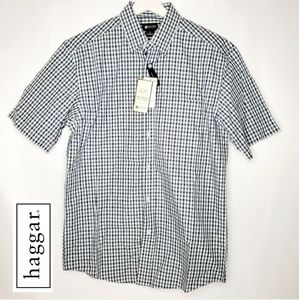 Haggar Men's Easy Care Plaid Short Sleeve Shirt